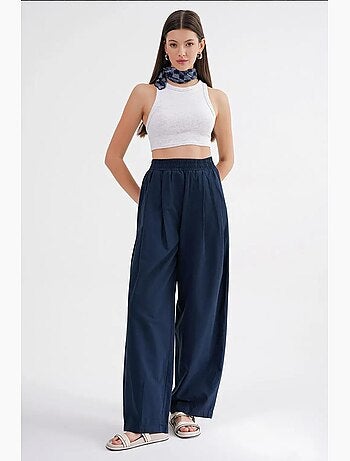 Pantaloni in lino straight fit mixray