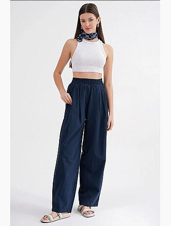Pantaloni in lino straight fit mixray