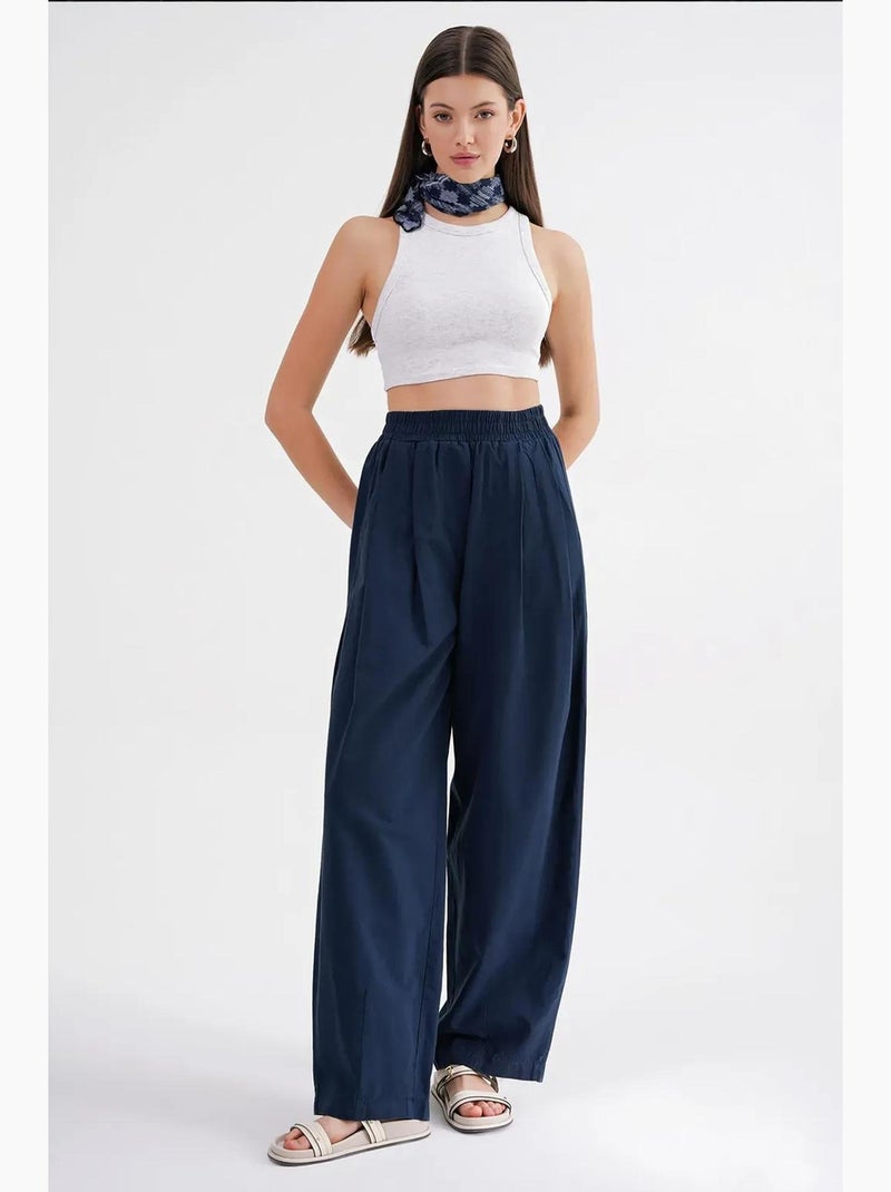 Pantaloni in lino straight fit mixray Blu marino - Kiabi