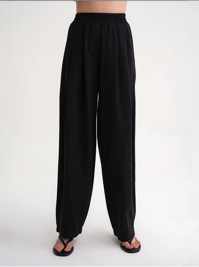 Pantaloni in lino straight fit mixray Nero - Kiabi