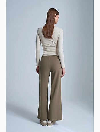 Pantaloni in maglia a gamba ampia da donna dilvin