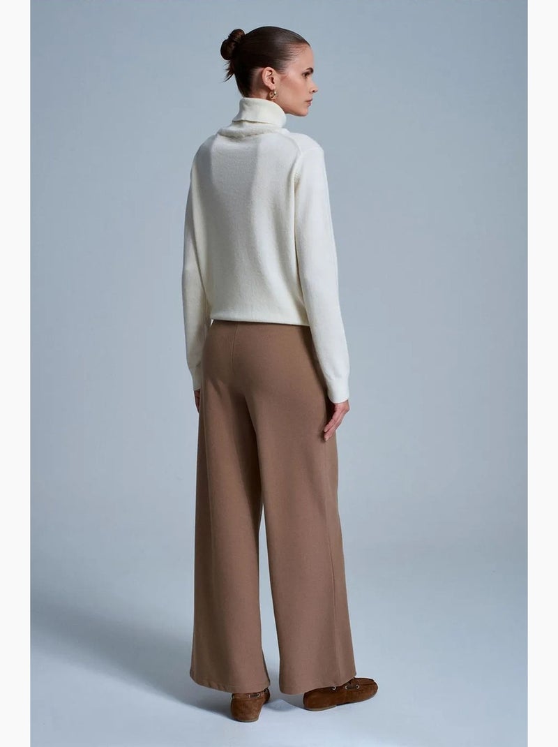 Pantaloni in maglia a gamba ampia da donna dilvin Cammello - Kiabi