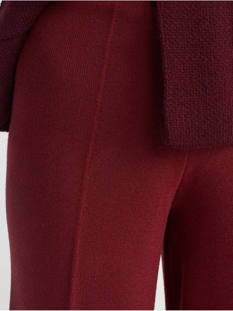 Pantaloni in maglia a gamba ampia da donna dilvin Rosso bordeaux - Kiabi