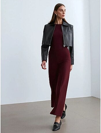 Pantaloni in maglia a gamba ampia da donna dilvin