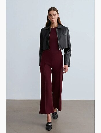 Pantaloni in maglia a gamba ampia da donna dilvin