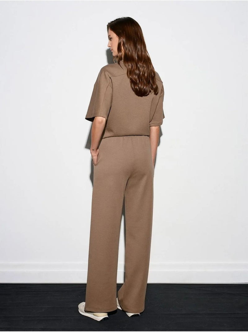 Pantaloni in maglia a gamba ampia dilvin Cammello - Kiabi