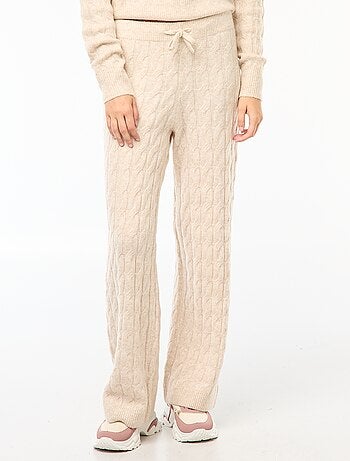 Pantaloni in maglia a trecce