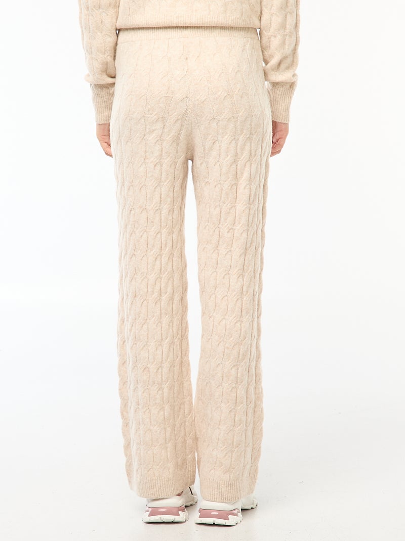 Pantaloni in maglia a trecce Beige - Kiabi