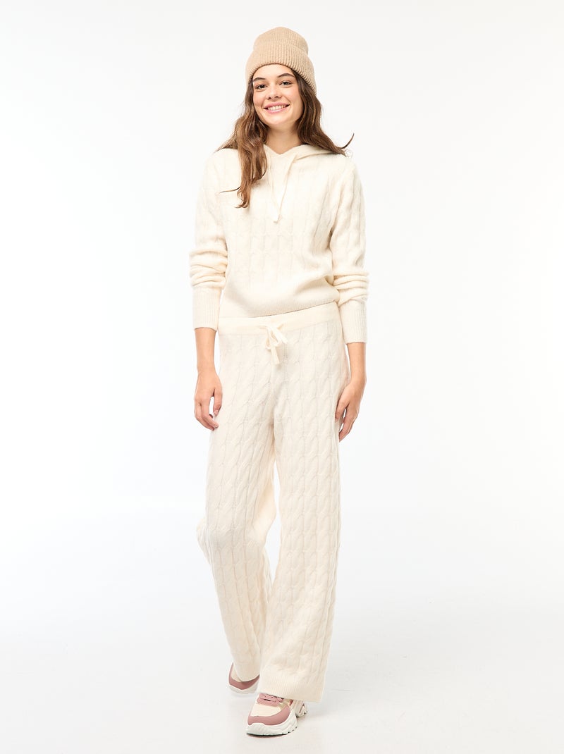 Pantaloni in maglia a trecce Beige Ragazza Kiabi