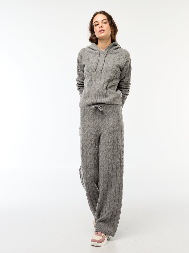 Pantaloni in maglia a trecce Grigio Ragazza Kiabi