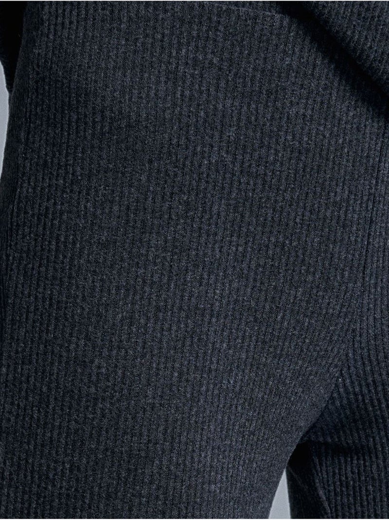 Pantaloni in maglia a zampa a vita alta Grigio antracite - Kiabi