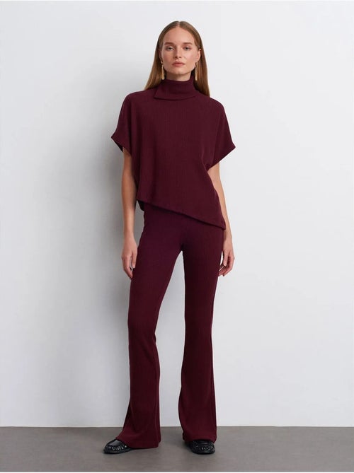 Pantaloni in maglia a zampa a vita alta - Kiabi Pantaloni in maglia a zampa a vita alta - Kiabi