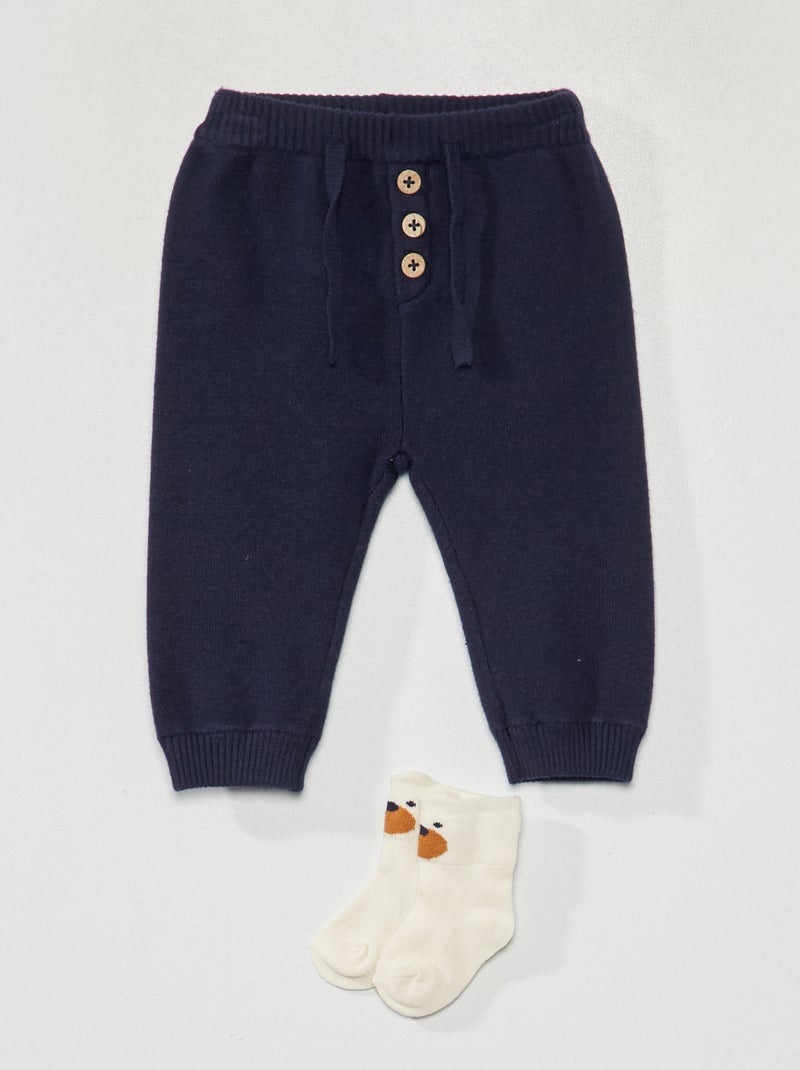 Pantaloni in maglia + calzini NERO - Kiabi