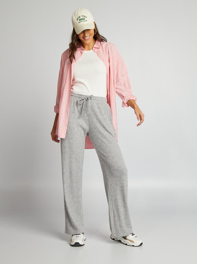 Pantaloni in maglia con cordoncino da stringere GRIGIO - Kiabi
