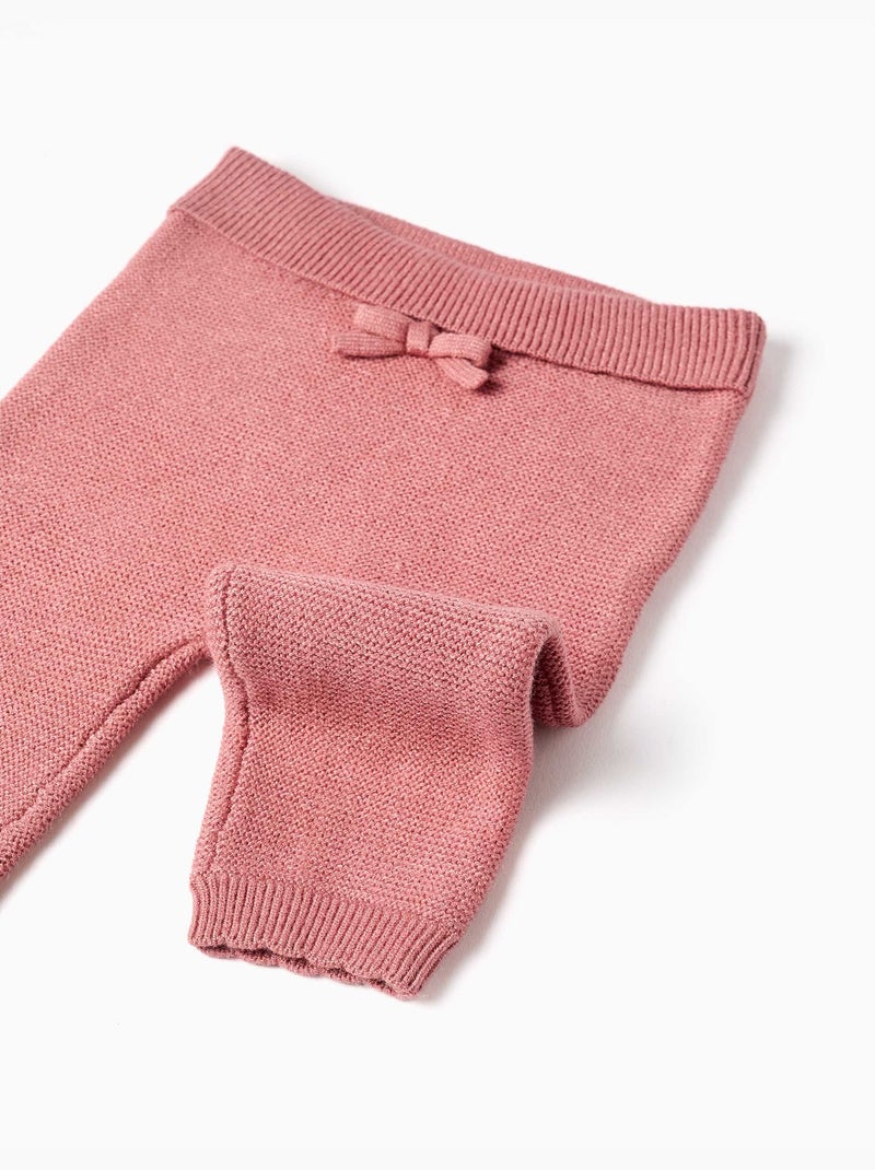 Pantaloni in maglia con fiocco decorativo Rosa - Kiabi