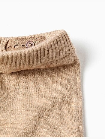 Pantaloni in maglia con orlo a righe