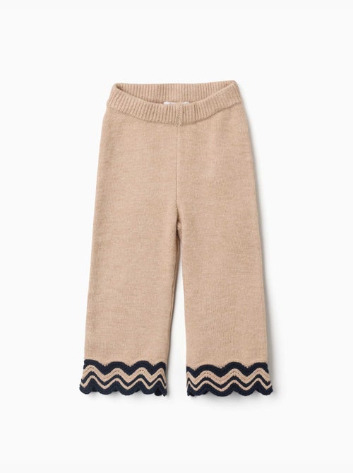 Pantaloni in maglia con orlo a righe - Kiabi