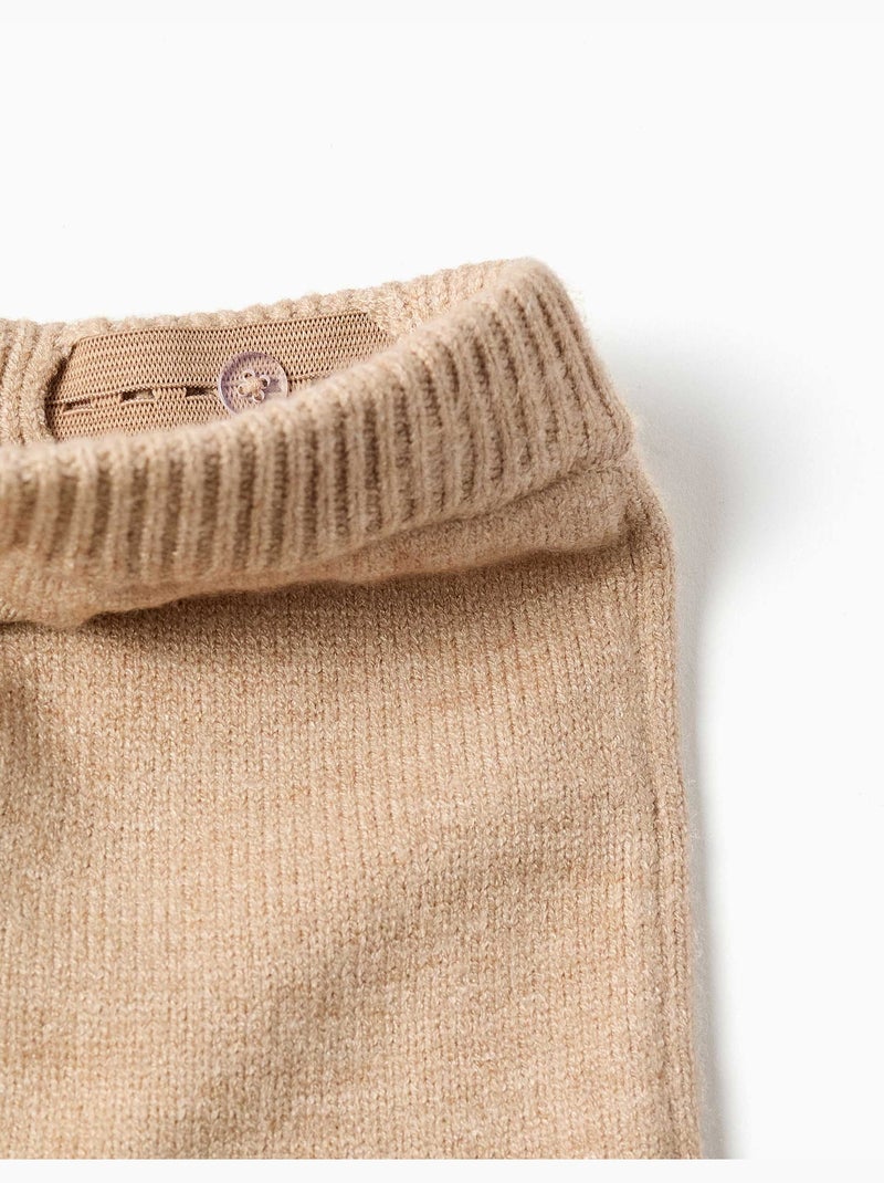 Pantaloni in maglia con orlo a righe Beige - Kiabi