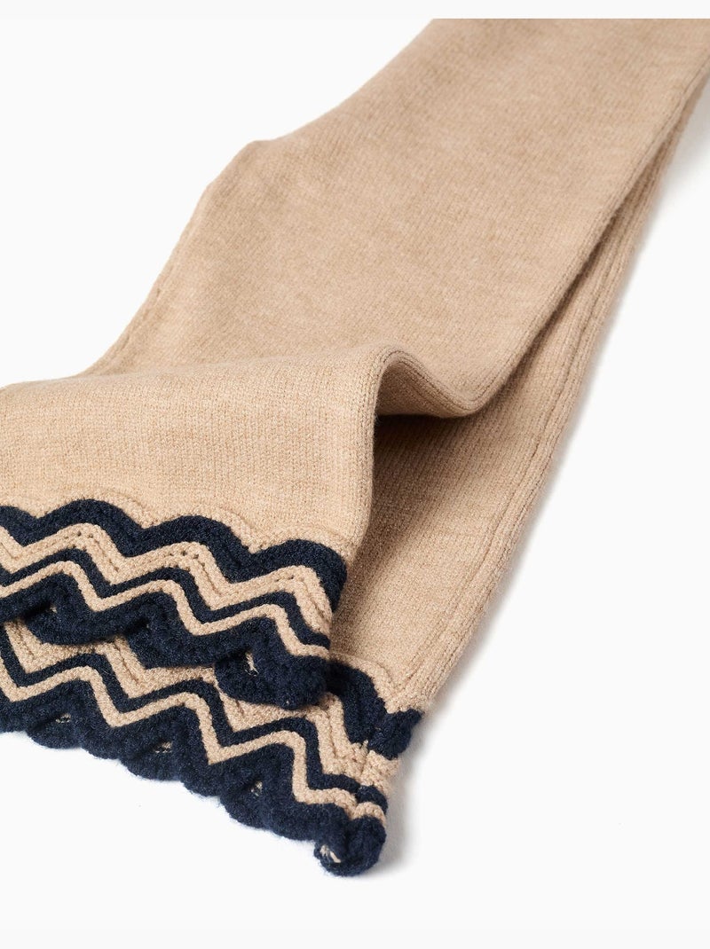 Pantaloni in maglia con orlo a righe Beige - Kiabi