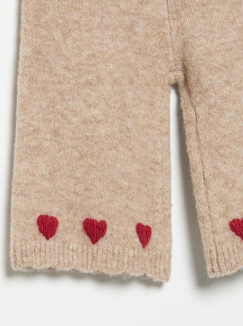 Pantaloni in maglia con ricami - Kiabi