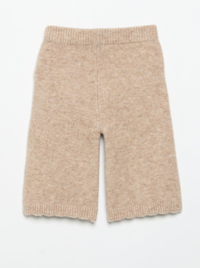 Pantaloni in maglia con ricami Beige - Kiabi