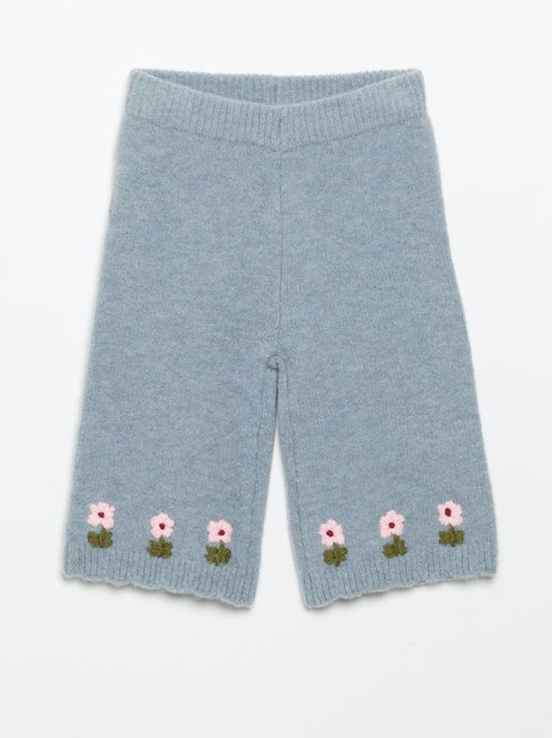 Pantaloni in maglia con ricami - Kiabi