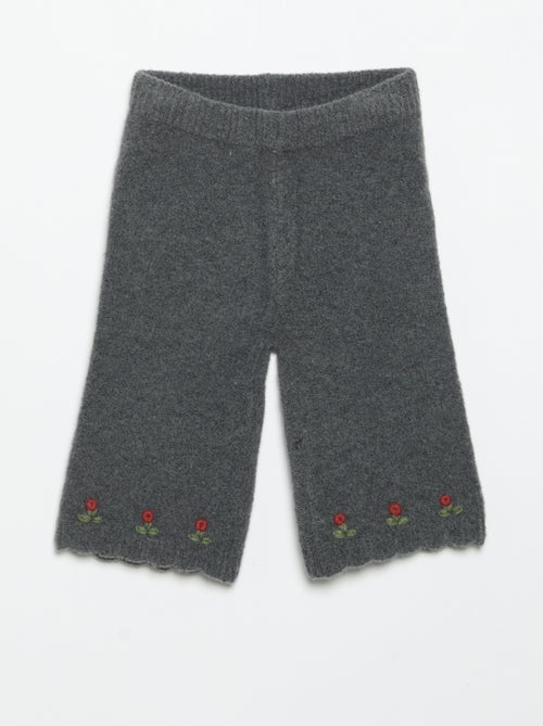 Pantaloni in maglia con ricami - Kiabi