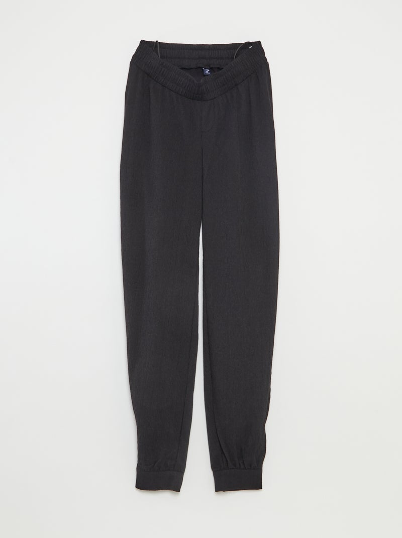 Pantaloni in maglia crêpe - collezione facile da indossare Nero - Kiabi