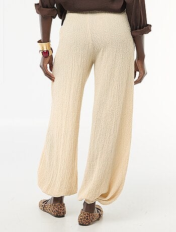 Pantaloni in maglia crinkle