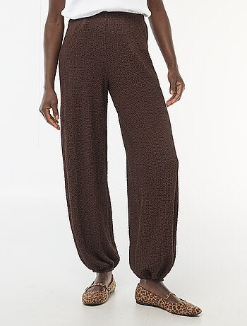 Pantaloni in maglia crinkle