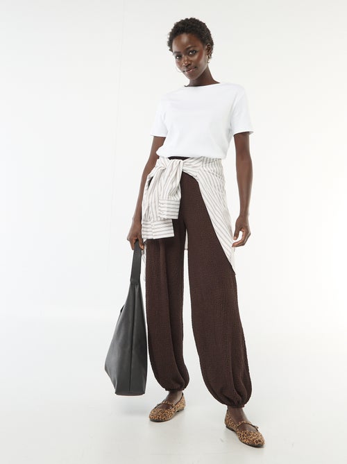 Pantaloni in maglia crinkle - Kiabi