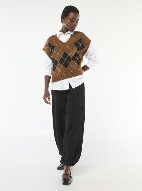 Pantaloni in maglia crinkle - Kiabi