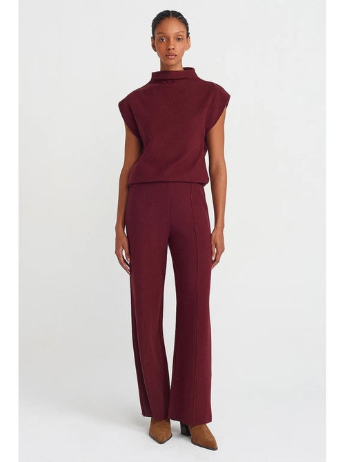 Pantaloni in maglia da donna a vita alta a gamba ampia dilvin - Kiabi