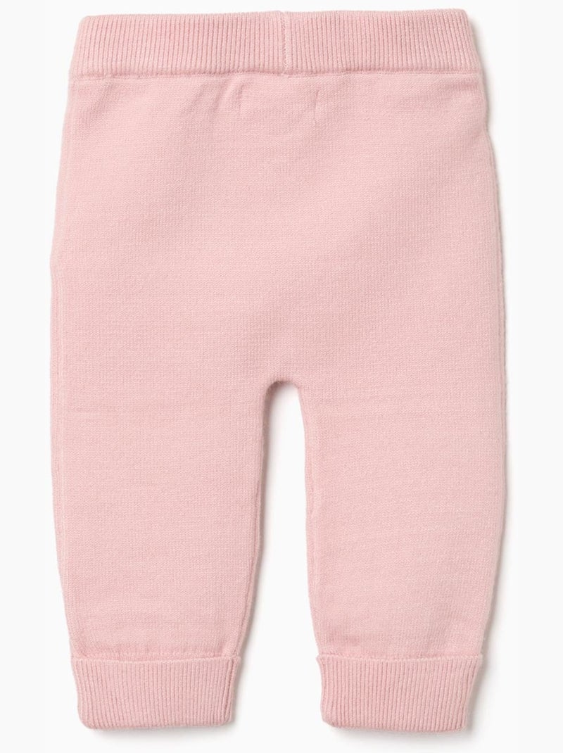 Pantaloni in maglia di cotone con vita elastica Rosa chiaro - Kiabi
