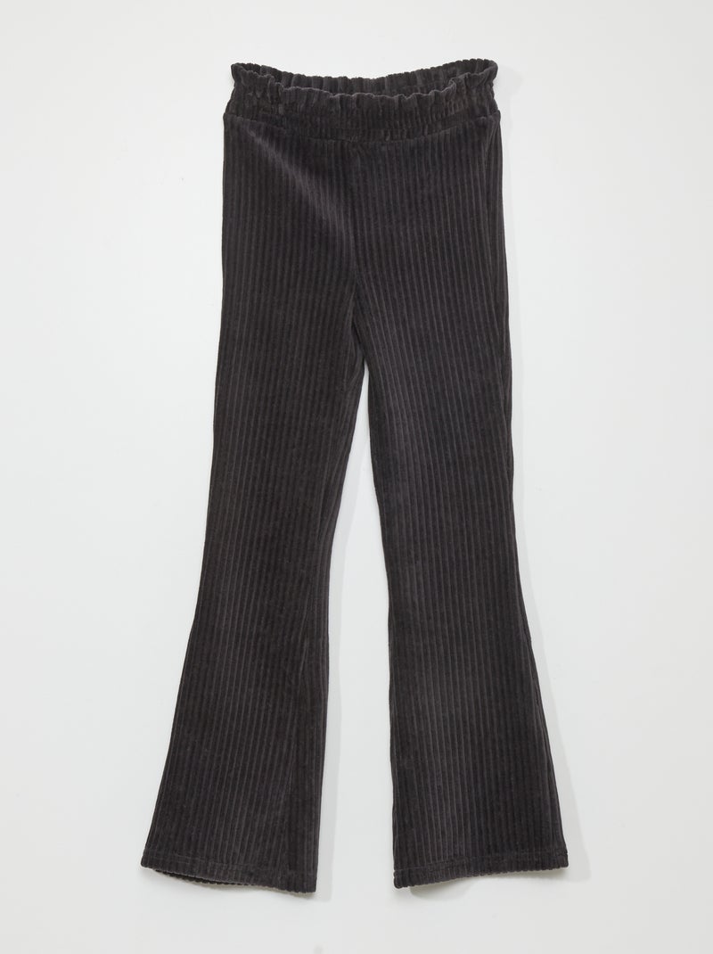 Pantaloni in maglia di velluto a coste NERO - Kiabi