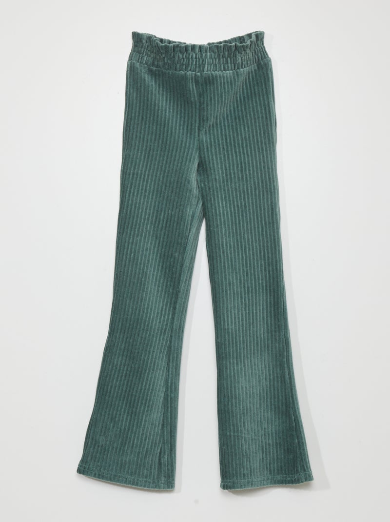 Pantaloni in maglia di velluto a coste VERDE - Kiabi