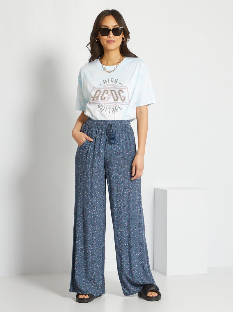 Pantaloni in maglia effetto crêpe BLU - Kiabi