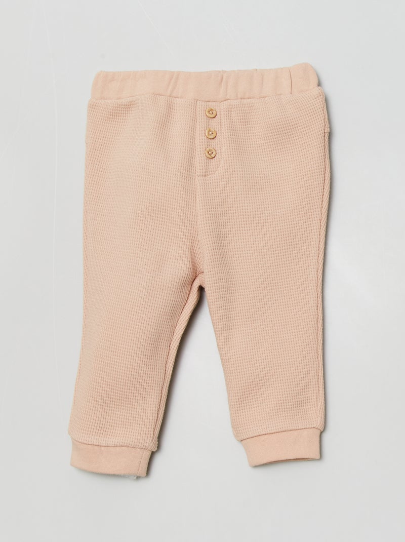 Pantaloni in maglia goffrata BEIGE - Kiabi