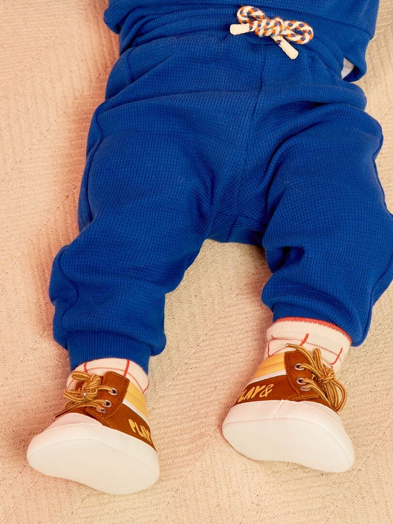 Pantaloni in maglia goffrata blu - Kiabi