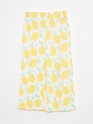 Pantaloni in maglia goffrata con motivi