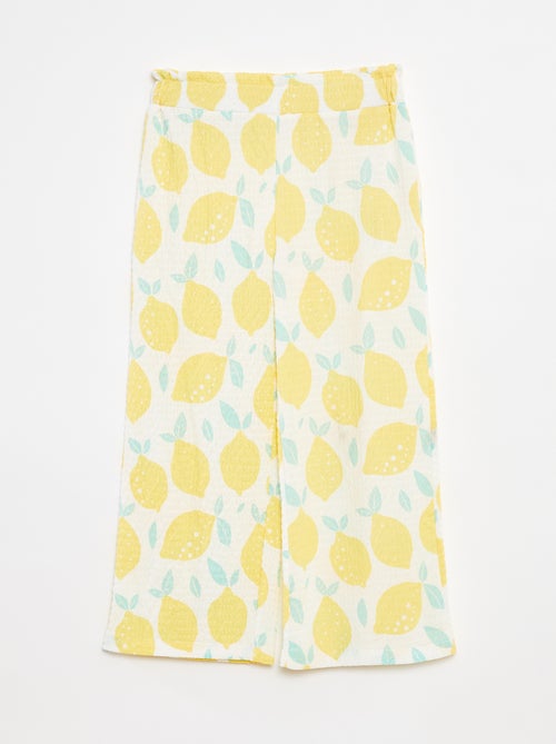 Pantaloni in maglia goffrata con motivi - Kiabi
