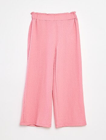 Pantaloni in maglia goffrata con motivi