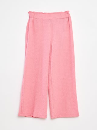 Pantaloni in maglia goffrata con motivi