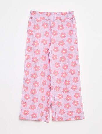 Pantaloni in maglia goffrata con motivi