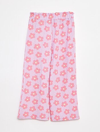 Pantaloni in maglia goffrata con motivi