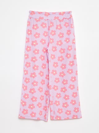 Pantaloni in maglia goffrata con motivi