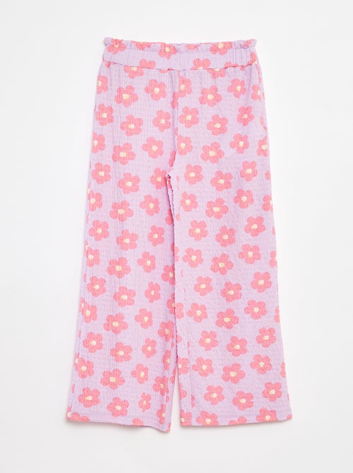 Pantaloni in maglia goffrata con motivi - Kiabi