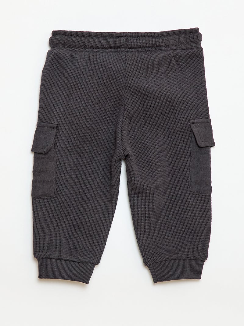 Pantaloni in maglia goffrata Nero - Kiabi