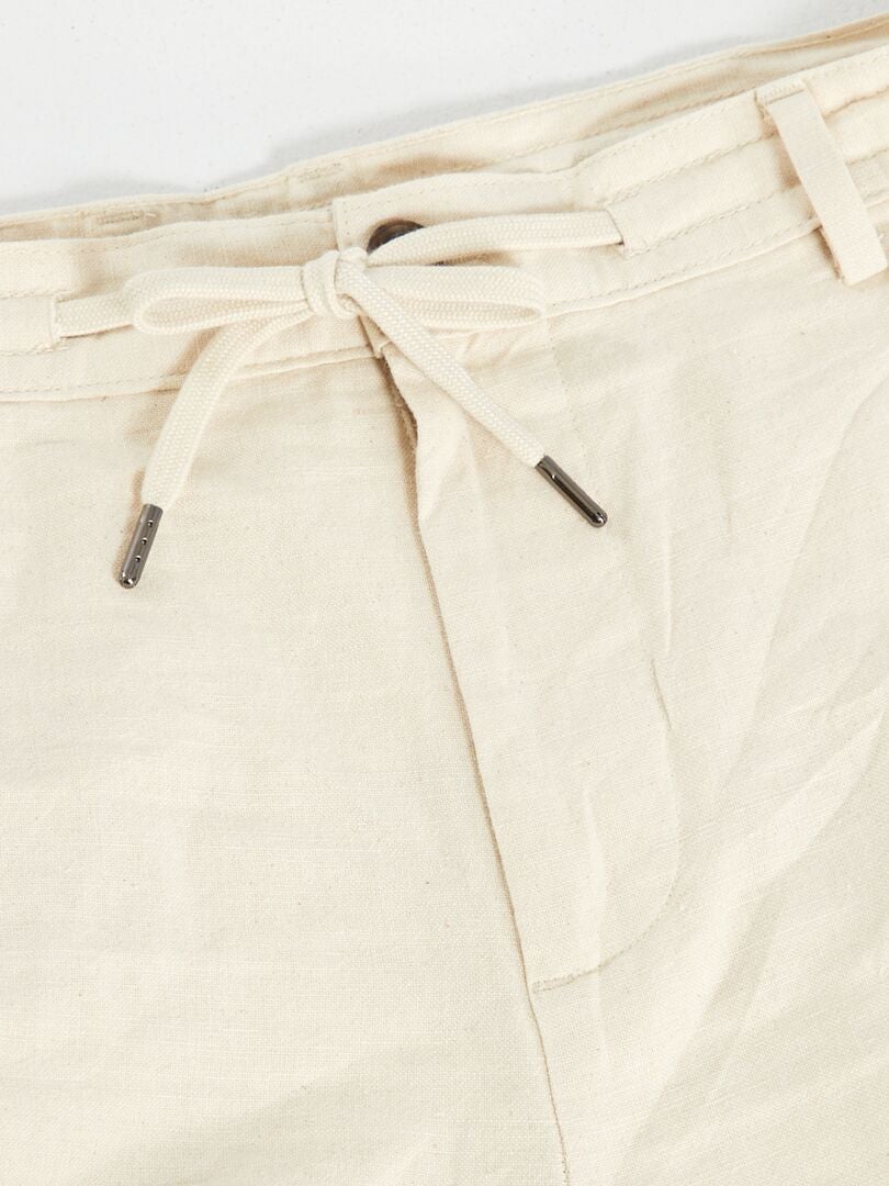 Pantaloni in maglia leggera - BEIGE - Kiabi