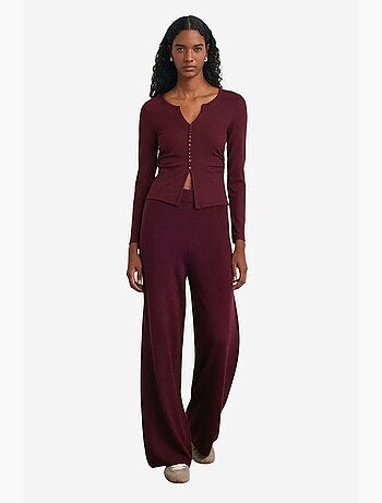 Pantaloni in maglia lurex a gamba ampia da donna dilvin